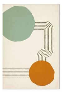 Quadro contemporaneo Cerchi astratti - grafica come Japandi con motivi geometrici