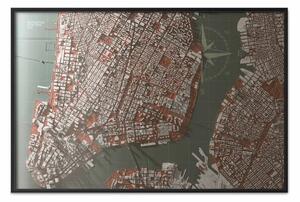 Poster: Incontriamoci a Manhattan - mappa di una parte della città di New York