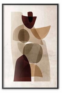 Poster: Penetrazione delle forme - figure astratte su sfondo di texture beige
