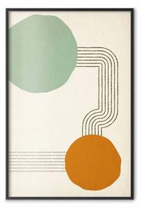 Poster: Sotto ombrelli - cerchi collegati su sfondo beige