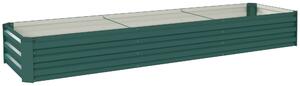 Outsunny Fioriera Esterna Grande Rettangolare in Acciaio Galvanizzato Orto Urbano con Base Aperta 240x60x30 cm Verde | Aosom Italy