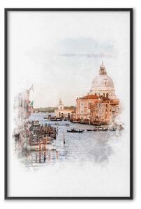 Poster: Venezia acquerello - architettura città sull'acqua