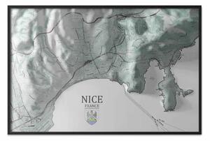 Poster: Nizza verde - mappa parte Francia, strade, montagne