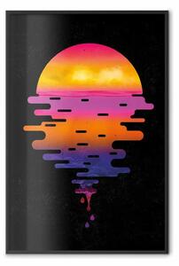 Poster: Riflessi dell'oceano - paesaggio di tramonto in stile astratto