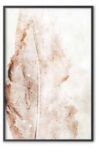 Poster: Foglia matura - texture foglia marrone su bianco