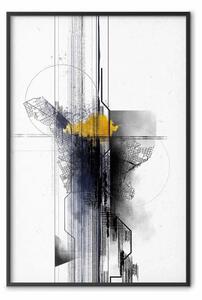 Poster: Viaggio sentimentale - mappa e disegni colorati in tema astratto