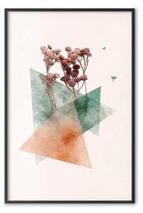 Poster: Fiore modernista - triangoli colorati astratti con piante