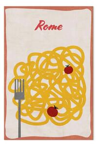 Quadro su tela Delizie romane verticale - cibo con scritta Roma