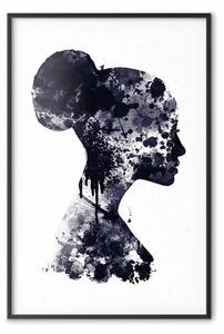 Poster: Profilo astratto - ritratto di donna in tema astratto scuro