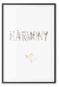 Poster: Armonia - scritta dorata in inglese su sfondo chiaro contrastante