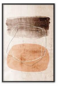 Poster: Figure vibranti - line art astratto e figure su texture beige