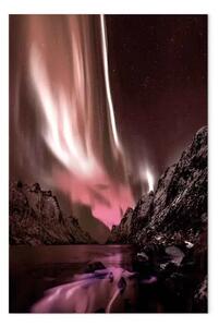 Quadro Terra del sonno verticale - paesaggio dell'aurora boreale