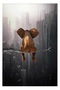 Quadro Elefante in città verticale - animale fantastico