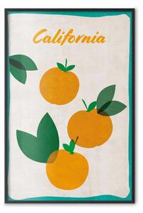 Poster: Boschetto californiano - frutti arancioni con scritta su sfondo chiaro
