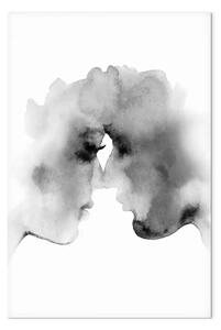 Quadro Pensieri sfocati verticale - bacio in stile acquerello