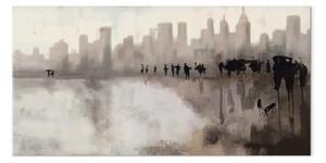 Quadro Paesaggio e persone durante la pioggia