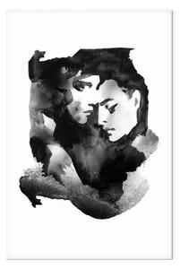 Quadro moderno Abbracci d'amore - grafica ad acquerello con due persone