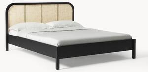 Letto in legno con testiera in vimini Jones