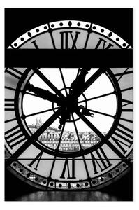 Quadro Orologio della Basilica Sacré-Cœur - Grafica in bianco e nero
