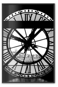 Poster: Orologio Musée d'Orsay - architettura in bianco e nero di un orologio