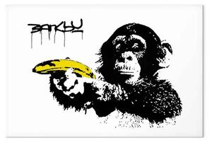 Quadro contemporaneo Banksy: Scimmia banana largo