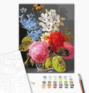 Tela da dipingere con numeri Bouquet in un bicchiere