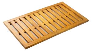 Outsunny Tappetino da Doccia in Legno di Acacia 91x51 cm Tappetino Antiscivolo per Bagno Spa o Piscina Naturale | Aosom Italy