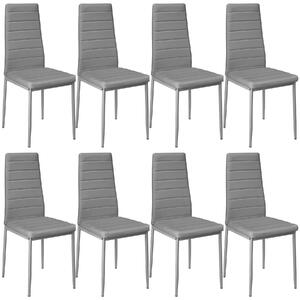 Tectake 404121 8 sedie da sala da pranzo in pelle sintetica - grigio