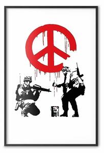 Poster: CND Soldiers - soldati dipingono simbolo pacifista, stile Banksy
