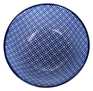 Ciotola tonda 12 cm in porcellana con doppio decoro Confusion Blue