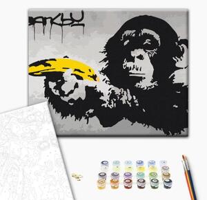Tela da dipingere con numeri Scimmia (Banksy Street Art Graffiti)