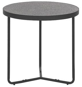 Set di 2 Tavolini Effetto Cemento con Gambe in Metallo Nero Rotondi Mobili Soggiorno Piccoli e Medi Beliani