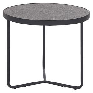 Set di 2 Tavolini Effetto Cemento con Gambe in Metallo Nero Rotondi Mobili Soggiorno Piccoli e Medi Beliani