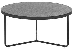 Set di 2 Tavolini Effetto Cemento con Gambe in Metallo Nero Rotondi Mobili Soggiorno Medi e Grandi Beliani