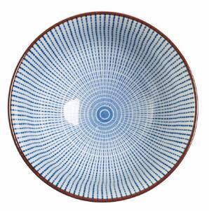 Ciotola tonda 11,5 cm per poké in porcellana con doppio decoro Confusion Blue