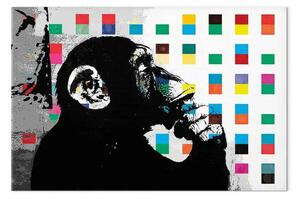 Quadro Banksy scimmia pensante