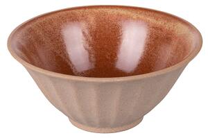Ciotola tonda 15 cm in ceramica doppia finitura interna lucida esterna grezza Pompei