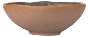 Ciotola tonda 14 cm in ceramica doppia finitura interna lucida esterna grezza Pompei