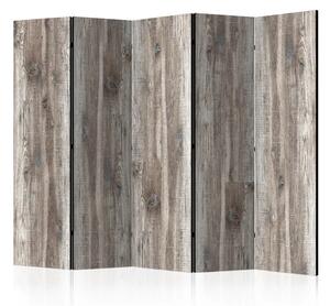 Paravento separè Legno elegante II - composizione unica in tavole marroni