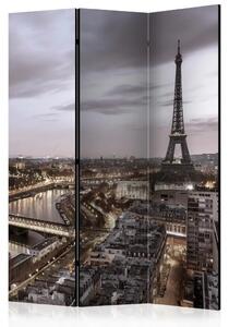 Paravento Notte a Parigi - panorama con la Torre Eiffel