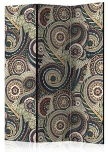 Paravento Ornamento elegante - motivo orientale di fiori e piante