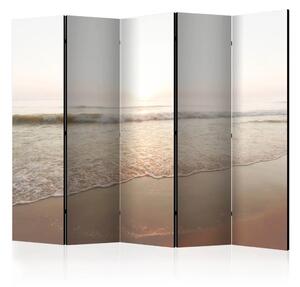 Paravento design Meravigliosa alba II - paesaggio marino con onde