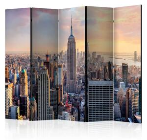 Paravento Metropoli solare II - grattacieli di New York di giorno