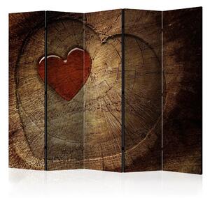 Paravento design Amore eterno II - Tronco d'albero tagliato a forma di cuore