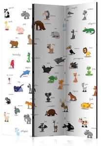 Paravento Animali per bambini - illustrazioni colorate con scritte