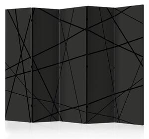 Paravento Incrocio scuro II - astrazione geometrica nera