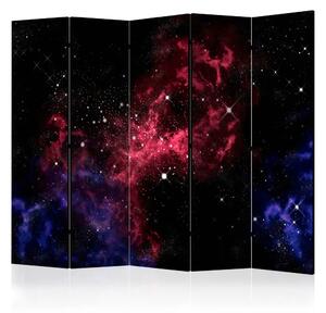 Paravento Universo - stelle II - universo blu-rosso