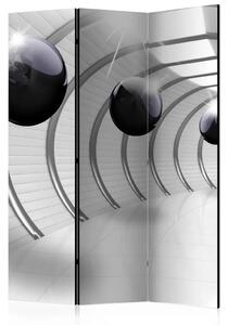 Paravento Tunnel futuristico II - illusione 3D geometrica con sfere