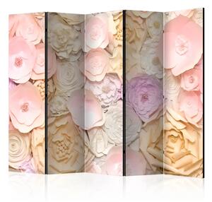 Paravento design Bouquet di fiori II - rose romantiche nei colori chiari