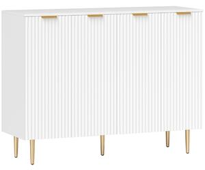HOMCOM Credenza da cucina con armadi a 2 ante e ripiano regolabile 120 x 40 x 90 cm, Bianco | Aosom Italy